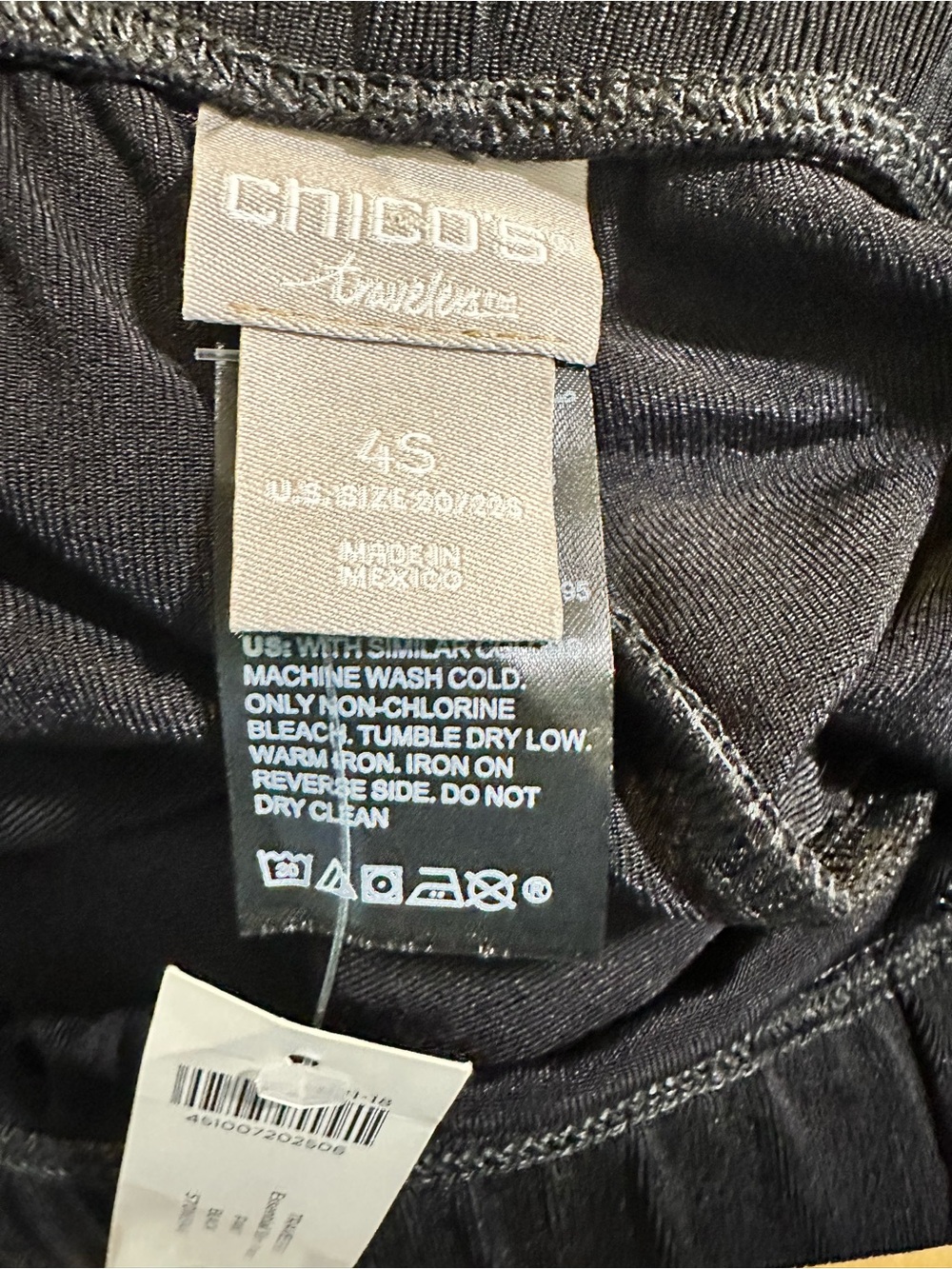 NWT Chico’s Travelers Essential Slim Pants Black Pull-On Knit 4S Travel - Picture 6 of 11